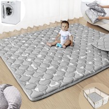 Baby Play Mats for Floor, 71  x59  Upgraded Thickness  Larger Super Soft Play...