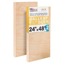 24" x 48" Gallery 1-1/2" Profile Depth Artist Wood Pouring Panel Boards 2-Pack