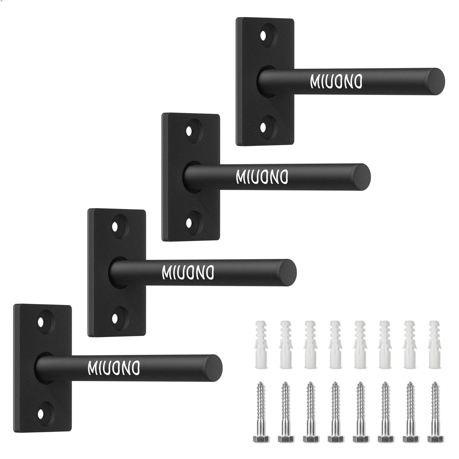 Wall Mount Weight Plate Rack for 1" Plates, 4 Pack Weight Storage for Home Gym