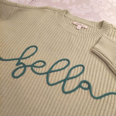 Indigo Threads Wms ''Bella'' Sweater Lime Green/Dark Green Embroidery Sz 1X NEW!