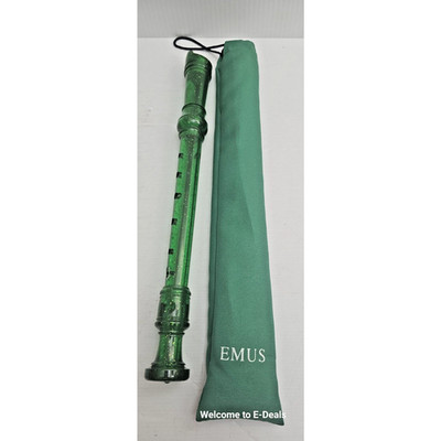 EMUS Green Soprano Recorder 8 Holes Baroque Flute Musical Instrument Glitter