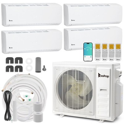 38000 BTU Quad Zone Ductless Mini Split Air Conditioner & Heat Pump-20 SEER,Wifi