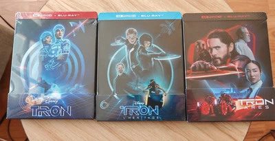 trilogie Tron en Steelbook 4k + Blu-ray édition française neuf - Photo 1/3