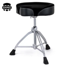 Mapex T865 17" x 4" Saddle Top Braced Adjustable Drum Throne w/ Black Cloth Top