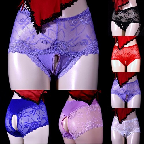 Calzoncillos florales lencería bragas tangas ropa interior encaje sin entrepierna moda - Imagen 5 de 18