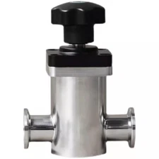 Bellows Seal KF25 High Vacuum Manual Flow-through Valve 304 Stainless Steel