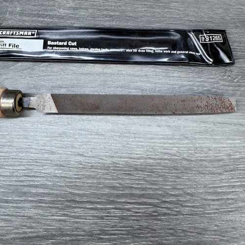 Vintage Craftsman 6" Mill File Bastard Cut 9-31265 w/ Wood Handle 11"L Overall - Picture 4 of 12