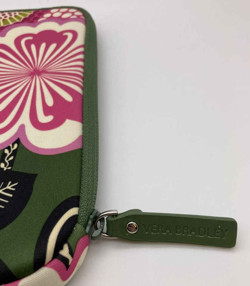 Vera Bradley Neoprene Cushioned Tablet Case Olivia Pattern Green Pink Black - Image 3 of 4