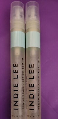 INDIE LEE (x2) CoQ-10 Toner Rebalance Prime Mist Travel Size .28 oz / 8.5ml each