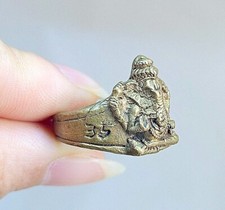 Ring Rare Ganesh Buddha Amulet Wealth Thai Rare Talisman Size US 5.5  #R030