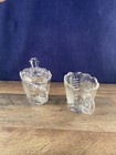 Global Art W. Germany Hand Cut Clear Crystal Sugar Cramer Set Flower Art Deco  — photo 2