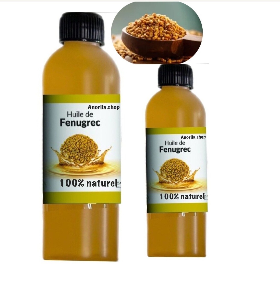 Huile De Fenugrec Pure - 200 Ml - Naturelle - Pour Fesses & Hanches - Neuf