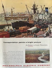 1955 Philadelphia Electric Co Transportation Paints Bigger Picture VTG Print Ad