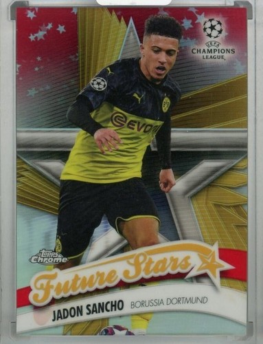 Jadon Sancho [Red Refractor] #FS-JS 2019 Topps Chrome UEFA Champions League Future Stars card
