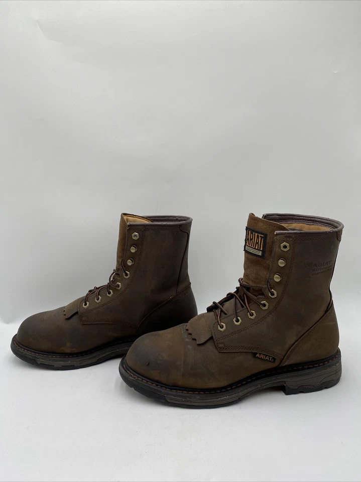 Ariat Men's 8" WorkHog Waterproof Work Boots Brown Size 11EE - Image 3 of 4