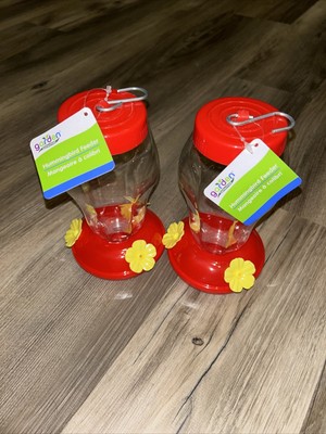 Lot of 2 Hummingbird Nectar Feeders Hanging Patio Balcony Lanai Garden Plastic