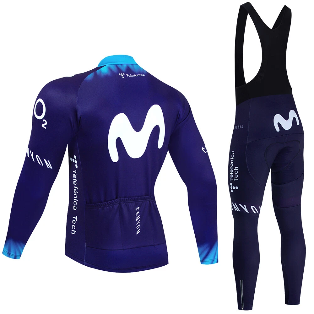 Completo ciclismo Invernale Movistar MTB Felpato Termico Gel tuta