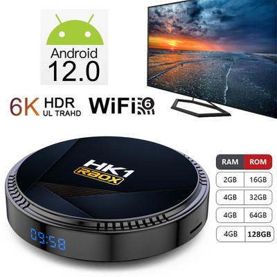 HK1 RBOX H8 Smart TV BOX Android 12.0 Quad Core 6K 5G WIFI6 Streamer Player P9Y5