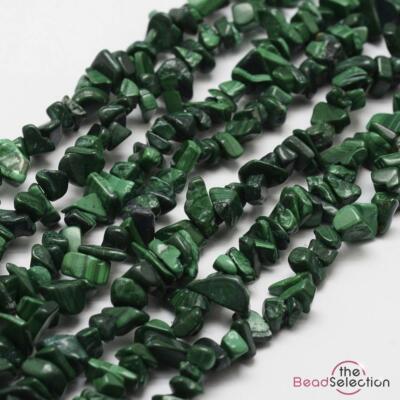 MALACHIT NATÜRLICHER EDELSTEIN TROMMELSTEIN CHIP PERLEN 10mm-5mm 1 STRANG GC74