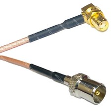 RG316 SMA FEMALE ANGLE to DVB TV Pal Male RF Cable Rapid-SHIP LOT
