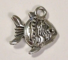 Adorable And Fun Small Silver Fish Charm (Case 11-32)