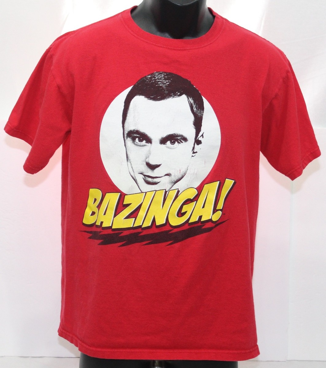 The Big Bang Theory Bazinga! Sheldon Cooper Face Graphic Tee Red T