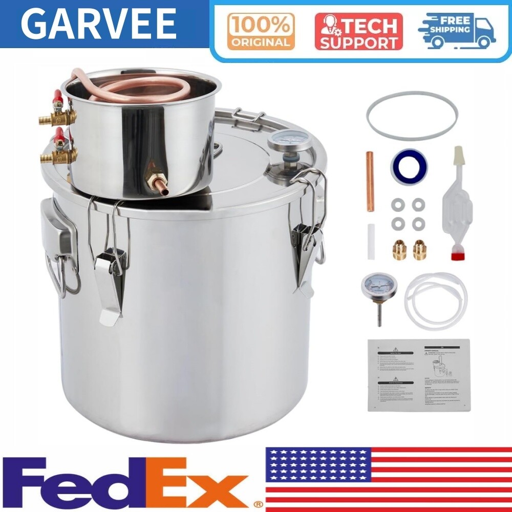 Alcohol Still 10Gal/38L Water Alcohol Distiller w/ Build-in Thermometer for Home