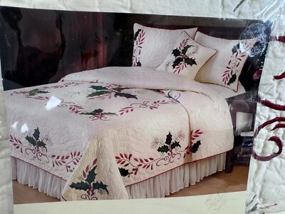 Vintage Noble Excellence Holiday Traditions Quilt Christmas TWIN New In Bag  HTF!