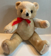 Jointed Teddy Bear Plush Stuffed Animal Tan 15" Poseable Arms and Legs Vintage