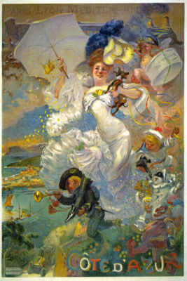 COTE D'AZUR CARNIVAL NICE CARNAVAL FRANCE FRENCH RIVIERA VINTAGE POSTER REPRO