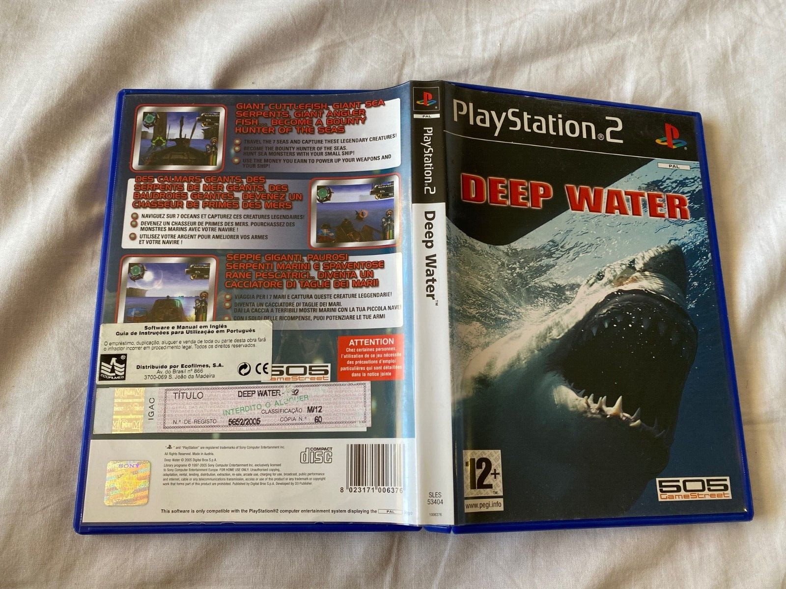 DEEP WATER Sony Playstation 2 PS2 PAL Exclusive English Français CIB