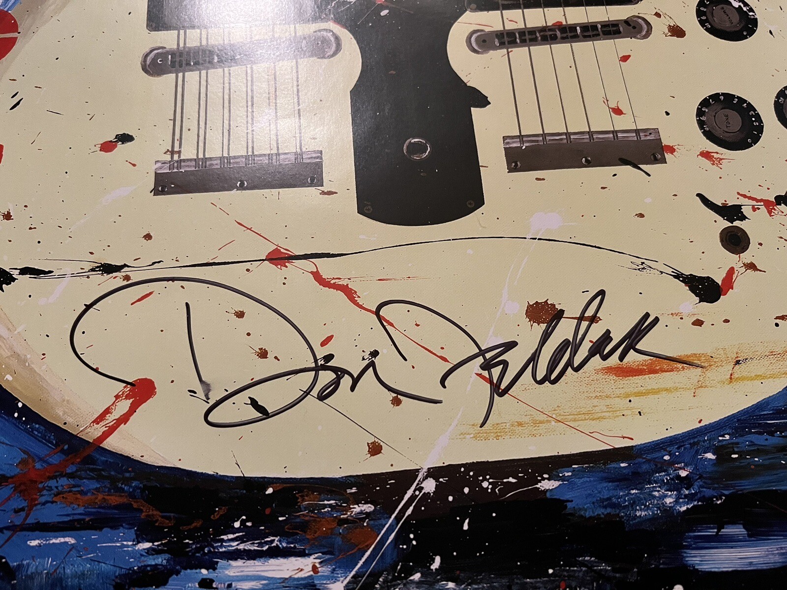 Signed Don Felder Double Neck Guitar Poster Measures 21 X 28.5 The