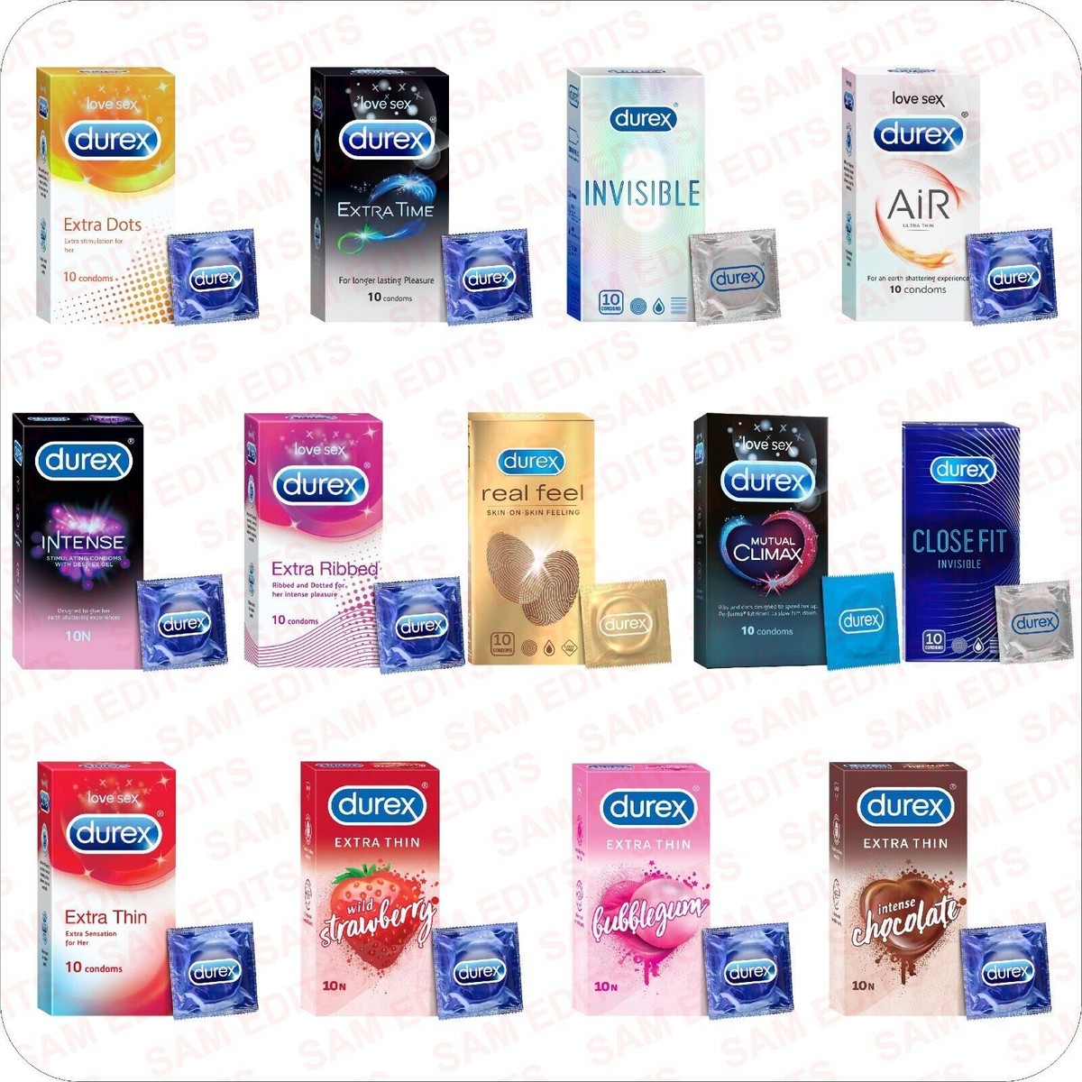 Durex Extra Time Kondom für langes Vergnügen Prolong the Passion Multi Flavour