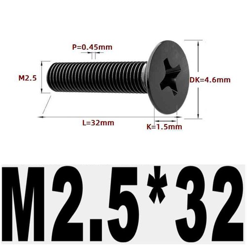 Black 304 Stainless Steel Cross Countersunk Head Screws Flat Head Long Screws - Picture 59 of 202