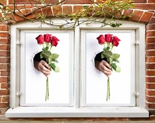 3D Send Flowers O2194 Window Film Print Sticker Cling Stained Glass UV Block Fa