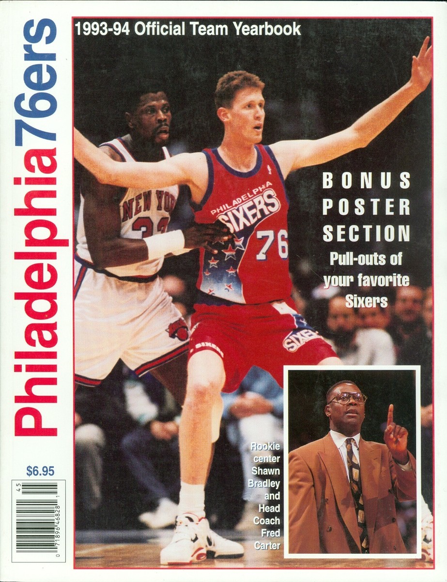 1993-94 Philadelphia 76ers Official Team Yearbook Shawn Bradley