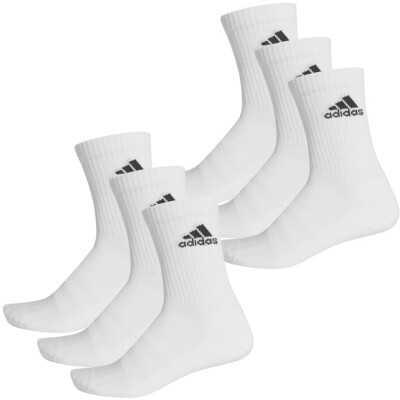 2 X Adidas Sport Freizeit Crew Socken 2 X 3er Pack Weiß DZ9356 White 6 Stück NEU