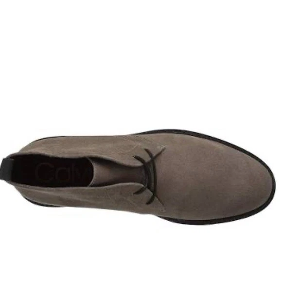 Calvin Klein Ultan 小牛麂皮绒男式 Chukka 靴子军队疲劳尺码 7,10 全新 — 第 4/4 张图片