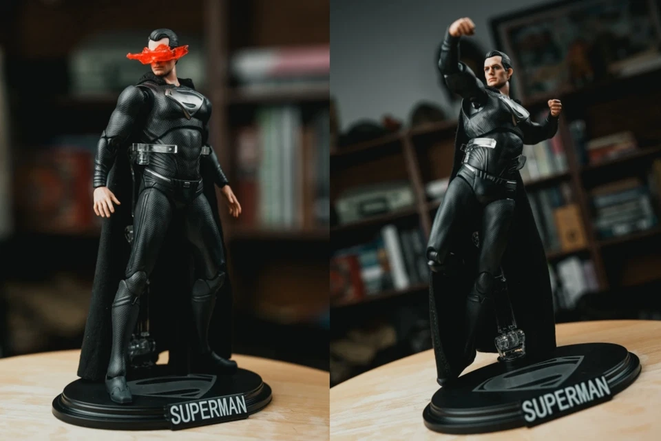 Boneco de ação Fondjoy DC Justice League escala 1/9 Black Superman 7" NOVO EM ESTOQUE - Imagem 3 de 4