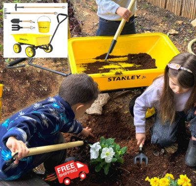 6 Piece Stanley Jr. Wagon Garden Tool Set - Age 3 and Up