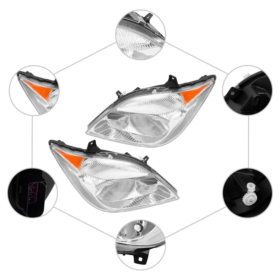 1 Pair LH+RH Headlights For 07-13 Dodge/Mercedes/Freightliner Sprinter 2500 3500 Foto 4 de 4