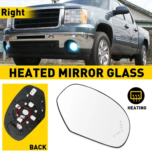 Right Passenger Heated Rear View Side Mirror Glass For 2008-2013 Chevrolet Tahoe