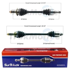 SurTrack Pair Set of 2 Front CV Axle Shafts For Suzuki SX4 Automatic FWD 08-09