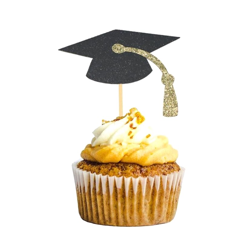 48 STÜCKE 2023 Jahre Gold Graduierung Cupcake Toppers