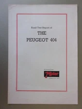 PEUGEOT 404 SALOON orig 1961 UK Mkt Road Test Brochure