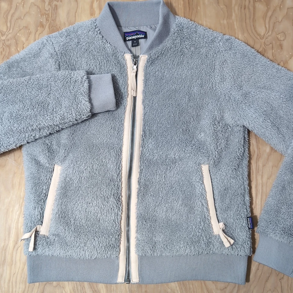 Chaqueta Peluda Patagonia Vellón Difuso Oso de Peluche Sherpa Nieve Para Mujer Mediana De Colección Años 90