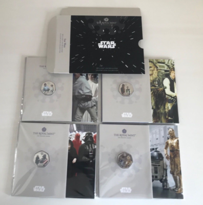 2023 / 2024 Star Wars 50p Fifty Pence 5 Coin Set BU Packs - In Stock - Foto 4