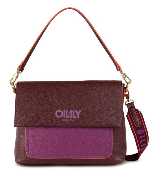 Oilily Sofia Shoulder Bag Handtasche Tasche Decadent Chocolate Weinrot Violett-image