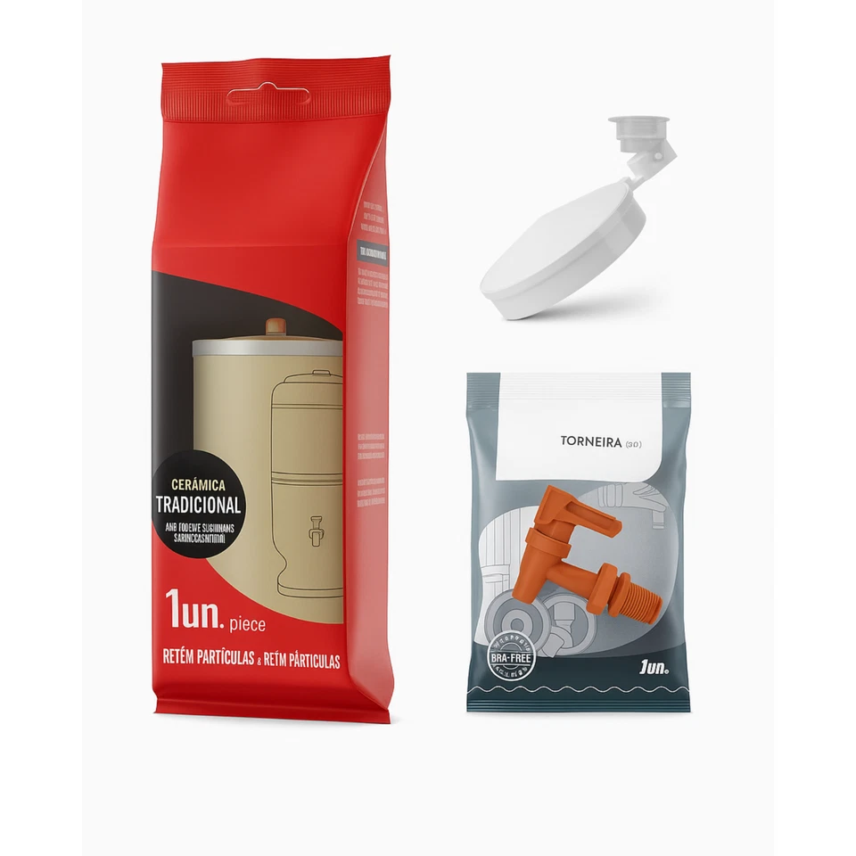 Filtro de agua de arcilla brasileño 4L + base de almacenamiento 4L - capacidad total 8L Foto 4 de 4