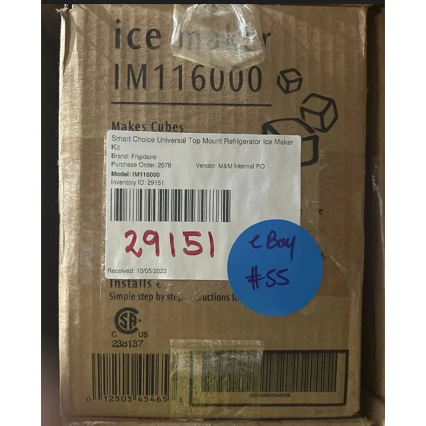 Frigidaire Smart Choice Universal Top Mount Refrigerator Ice Maker Kit New | E55
Opens in a new wind